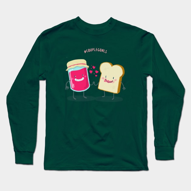 Jam and Bread - Hashtag Couple Goals Long Sleeve T-Shirt by i2studio